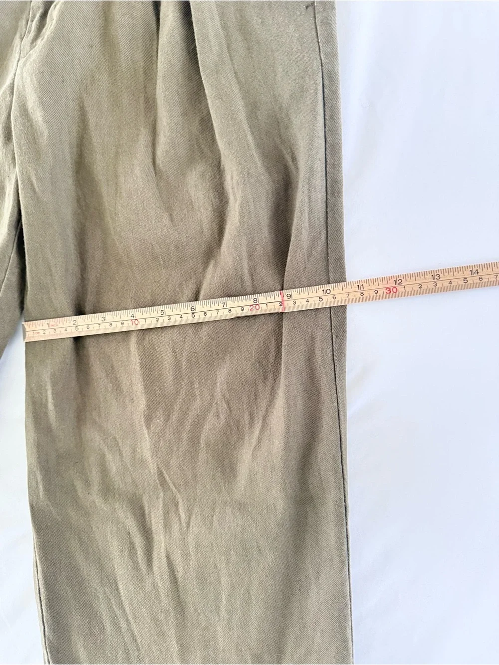 VTG Dockers Irish Linen Pants Mens 34x32 Olive Green Pleated Cuffed Beach Preppy